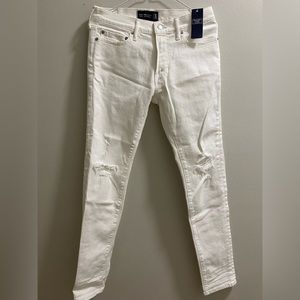 NWT White Distressed Abercrombie & Fitch Jeans